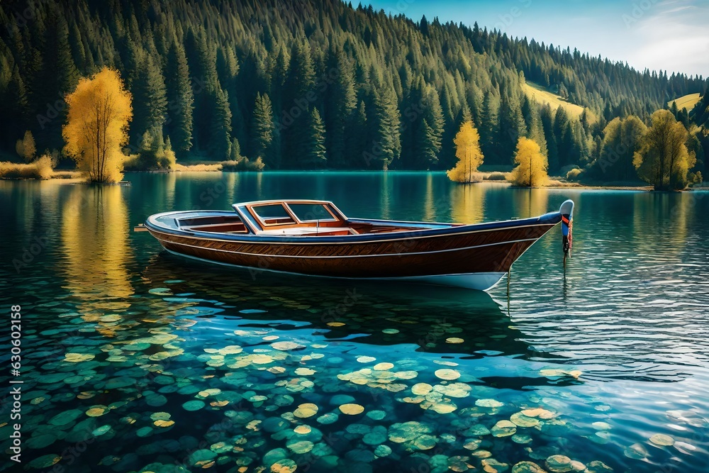 boat on the lake Generated by AI