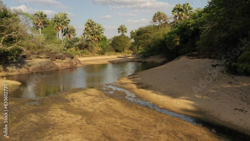 Aerial view of a river Imatong South Sudan photo