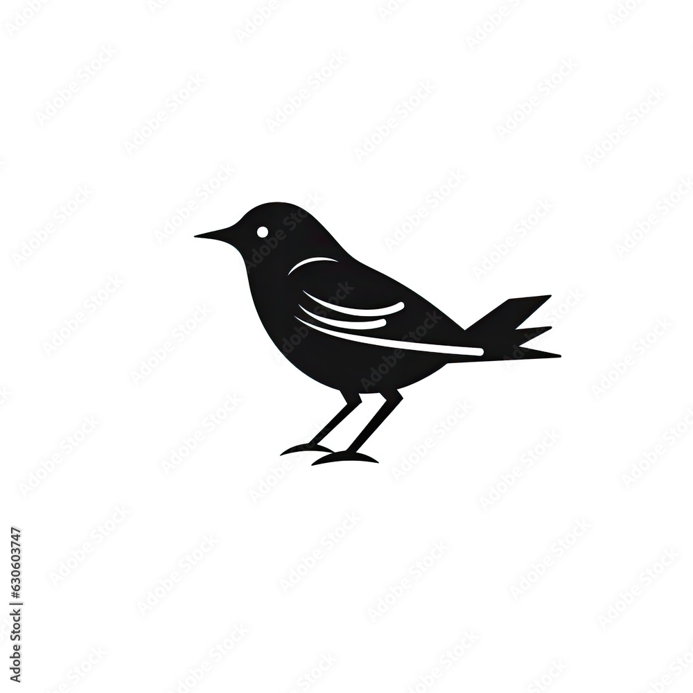Obraz premium Bird sihouette - minimalistic logo template created using generative AI tools