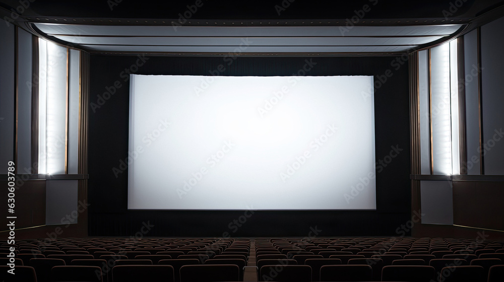 Cinema white screen mockup billboard