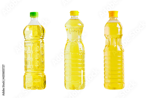 Vegetable and olive oil glass bottle isolated on white background with clipping path, organic healthy food for cooking.