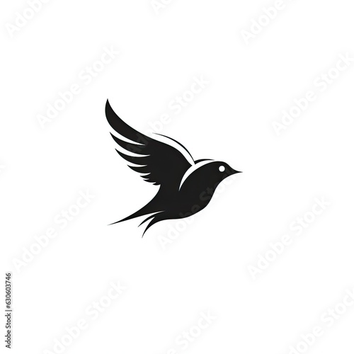 Bird sihouette - minimalistic logo template created using generative AI tools © Salander Studio