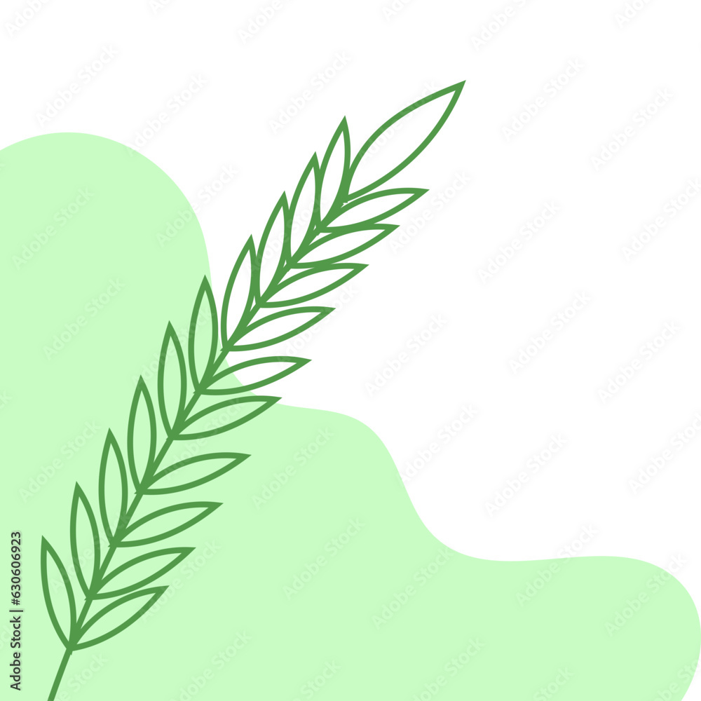 Naklejka premium Boho Blob With Leaf Corner