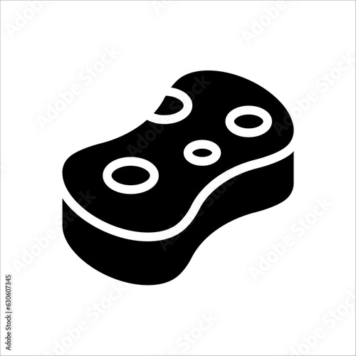 Cleaning sponge linear icon. Kitchen sponge. Thin line illustration on white background. Surface wiping, disinfection.