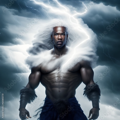 God of Storm and Lightnings, Generative AI Illustration