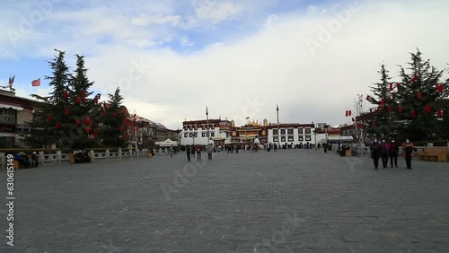 Barkhor Street,Tibetans circle barkhor Street to pray for good luck.