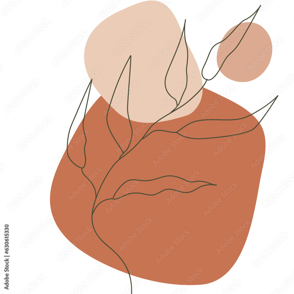 Aesthetic Leaf Boho Vector Aesthetic Leaf Boho Vector