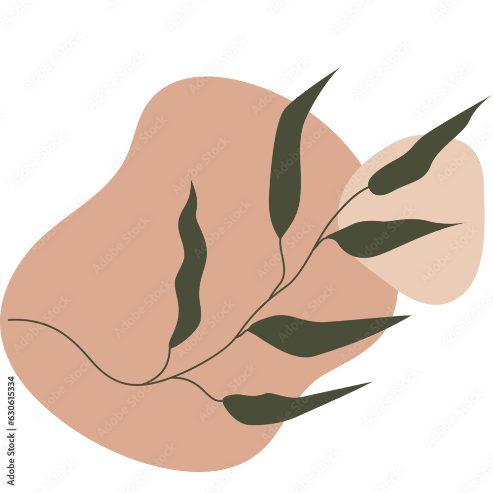 Fototapeta premium Aesthetic Leaf Boho Vector