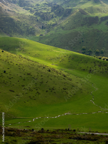 landscape with green hills