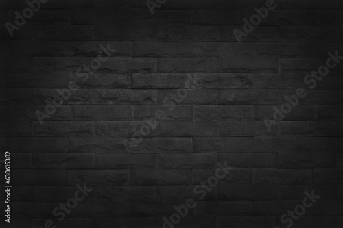 Black grey brick wall texture background for design art work.