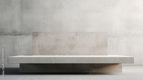 concrete podium geometric shape with space for object minimal background made with generative AI