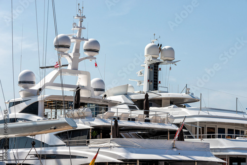 luxury yachts in a harbour