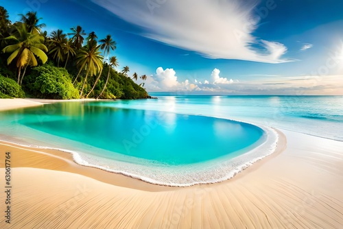 beach with palm trees