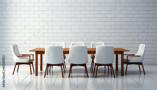 High quality stock photography of a white bright office with big white wall