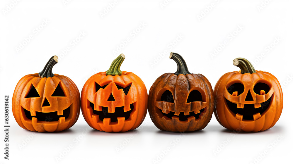 Halloween pumpkins isolated on white backgroud Halloween pumpkins isolated on white backgroud