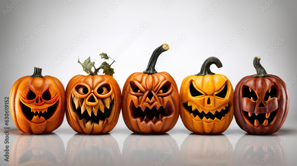 Halloween pumpkins isolated on white backgroud Halloween pumpkins isolated on white backgroud