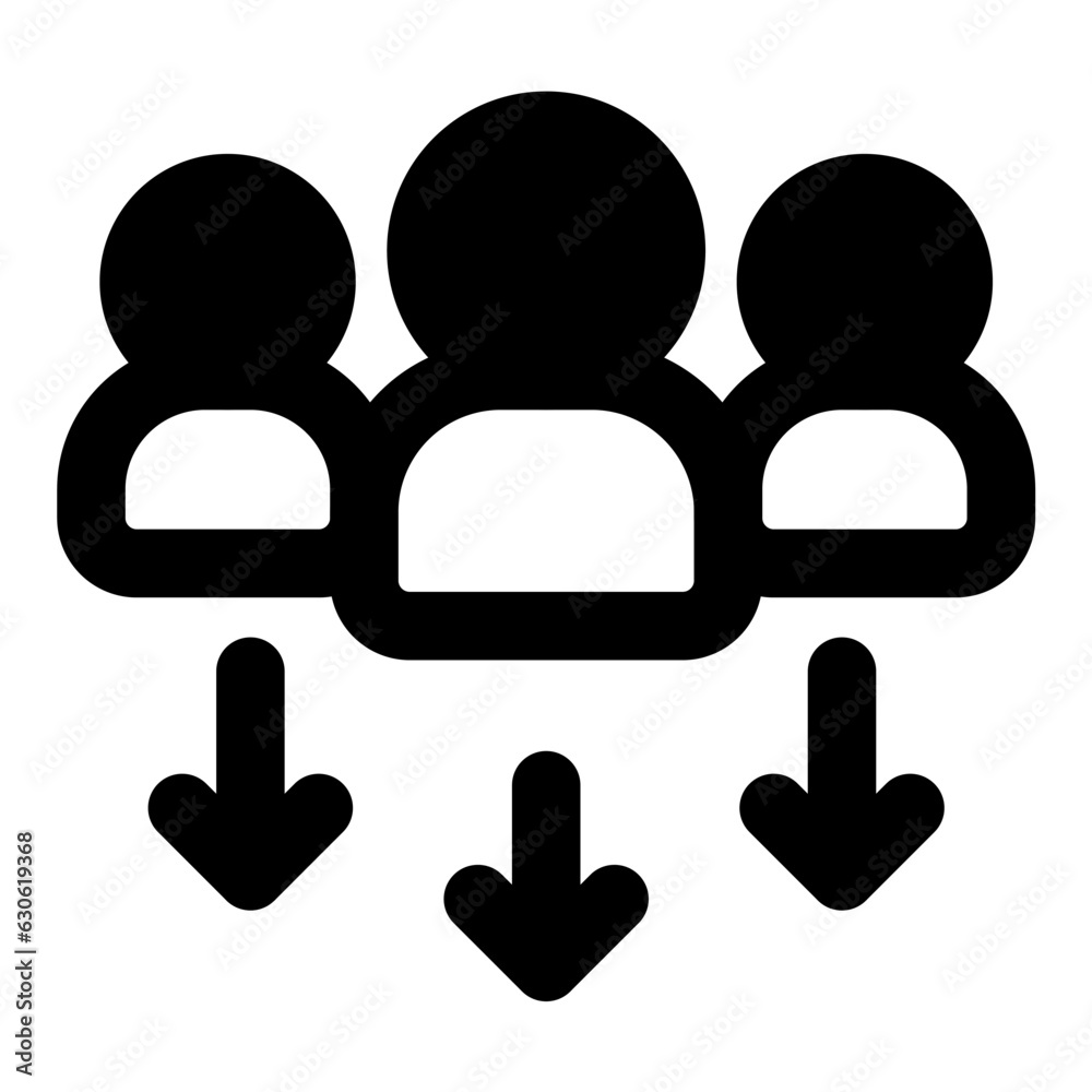 population down icon vector illustration asset element population down icon vector illustration asset element