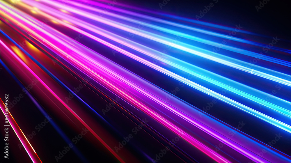 Neon lines tunnel speed road light background wallpaper 3d illustration