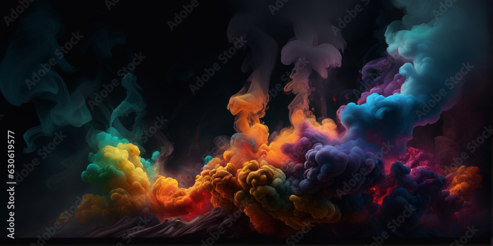 Fototapeta premium Colorful smoke background with space for text