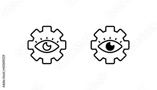 Monitor Execution icon design with white background stock illustration