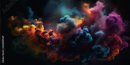 Colorful smoke background with space for text © MetaArt22