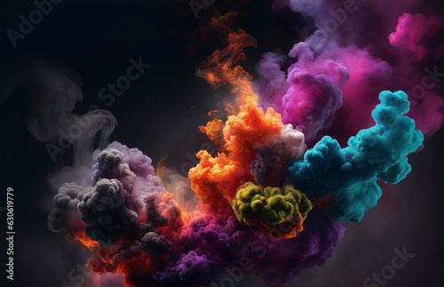 Colorful smoke background with space for text