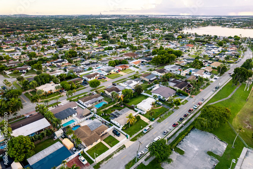 Aerial of Palm Springs North, an unincorporated community and census-designated place in Miami-Dade County, Florida, United States photo