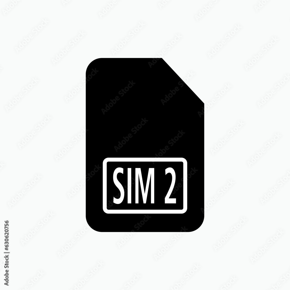Sim Card Icon. Chip Symbol  - Vector.