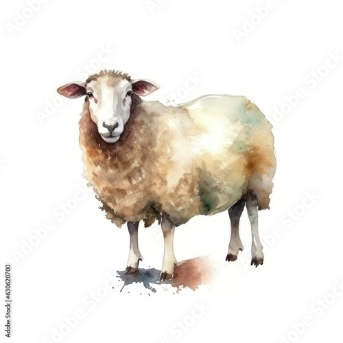 Wallpaper Mural Water color of sheep isolated on white background, Generative AI Torontodigital.ca