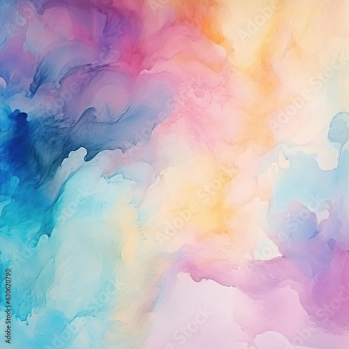 Abstract Pastel Dreams Watercolor Background. Generative AI. © Chananporn