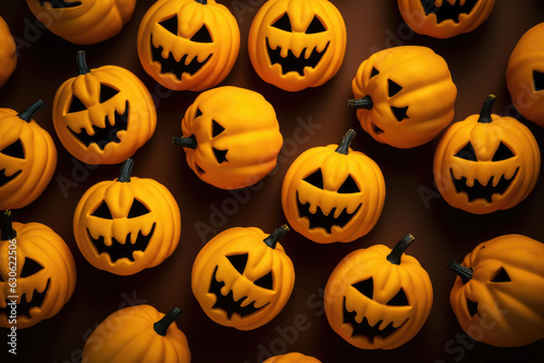 Creepy halloween concept background with pumpkins