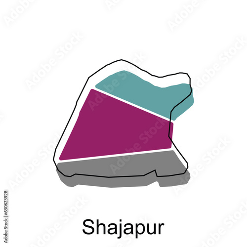 map of Shajapur colorful geometric modern outline, High detailed vector illustration vector Design Template, suitable for your company photo