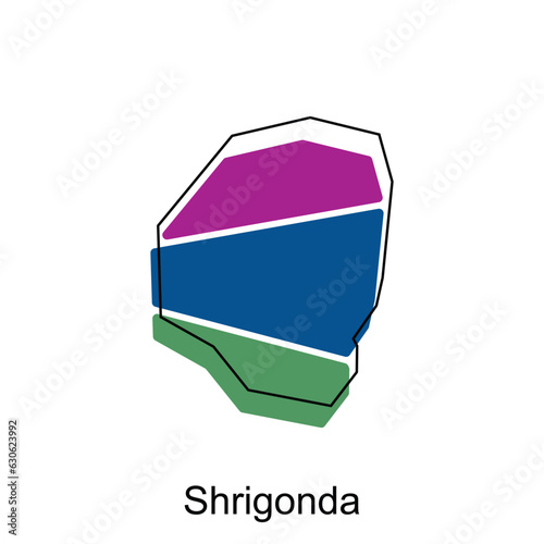 map of Shrigonda colorful geometric modern outline, High detailed vector illustration vector Design Template, suitable for your company photo