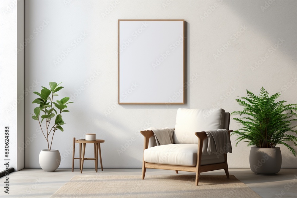 Minimalist Interior Canvas Mockup Created with Generative AI