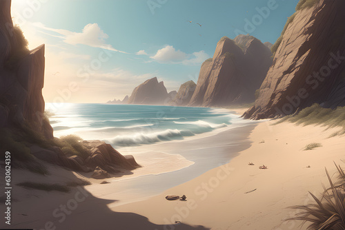 A picture of a beautiful beach. Generative AI © SUHO