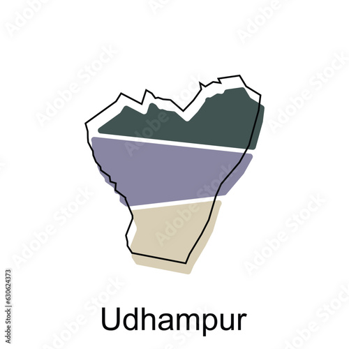 Udhampur map. vector map of the India Country. Borders of for your infographic. Vector illustration design template photo