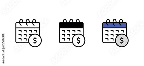 Payment Shedule icon design with white background stock illustration