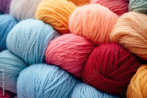 Close up shot of colorful wool 