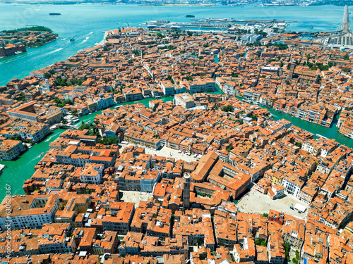 Obraz na płótnie Aerial drone view of Venice, Italy w salonie
