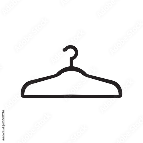 The hanger line icon. Clothes rack symbol. Cloakroom pictogram. Wardrobe sign. Vector graphics, Clothes hanger. Hanger icon vector isolated on white background