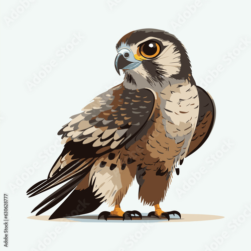 vector cute falcon cartoon style