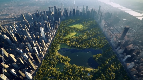 Fotografia Bird's Eye Drone Satellite Photo of Central Park, Manhattan