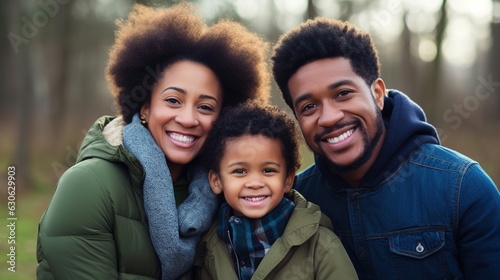 A happy African-American family. Generative AI
