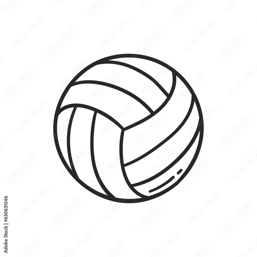 volleyball ball hand drawn doodle style