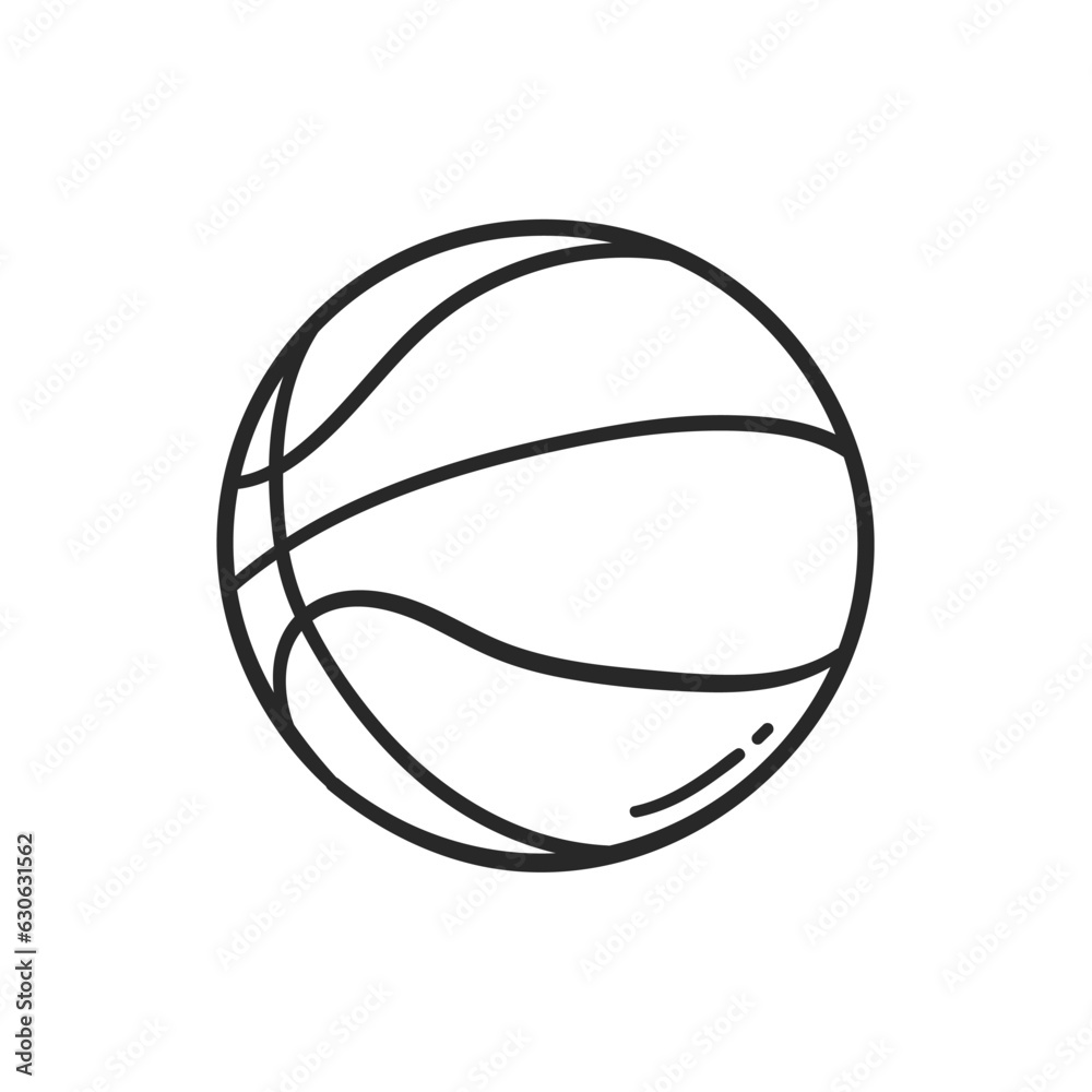 hand drawn doodle basketball ball