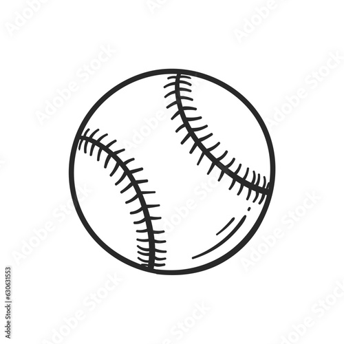 baseball ball hand drawn doodle style