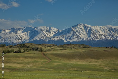 Views of the Kurai steppe in Altai.