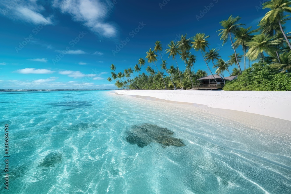 Fototapeta premium Tropical beach panorama view, summer landscape