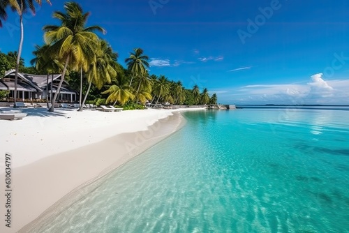 beautiful beach with blue water © jambulart