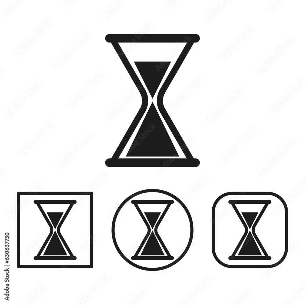 Hourglass icons. Vector illustration. Eps 10. Hourglass icons. Vector illustration. Eps 10.
